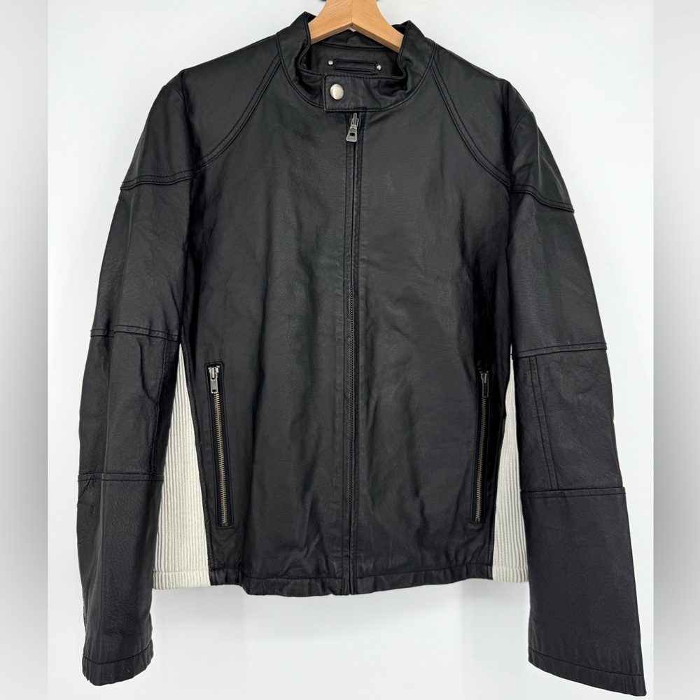 Street Legal Men's Black Wilsons Genuine Leather Motorcycle Moto Jacket Size M